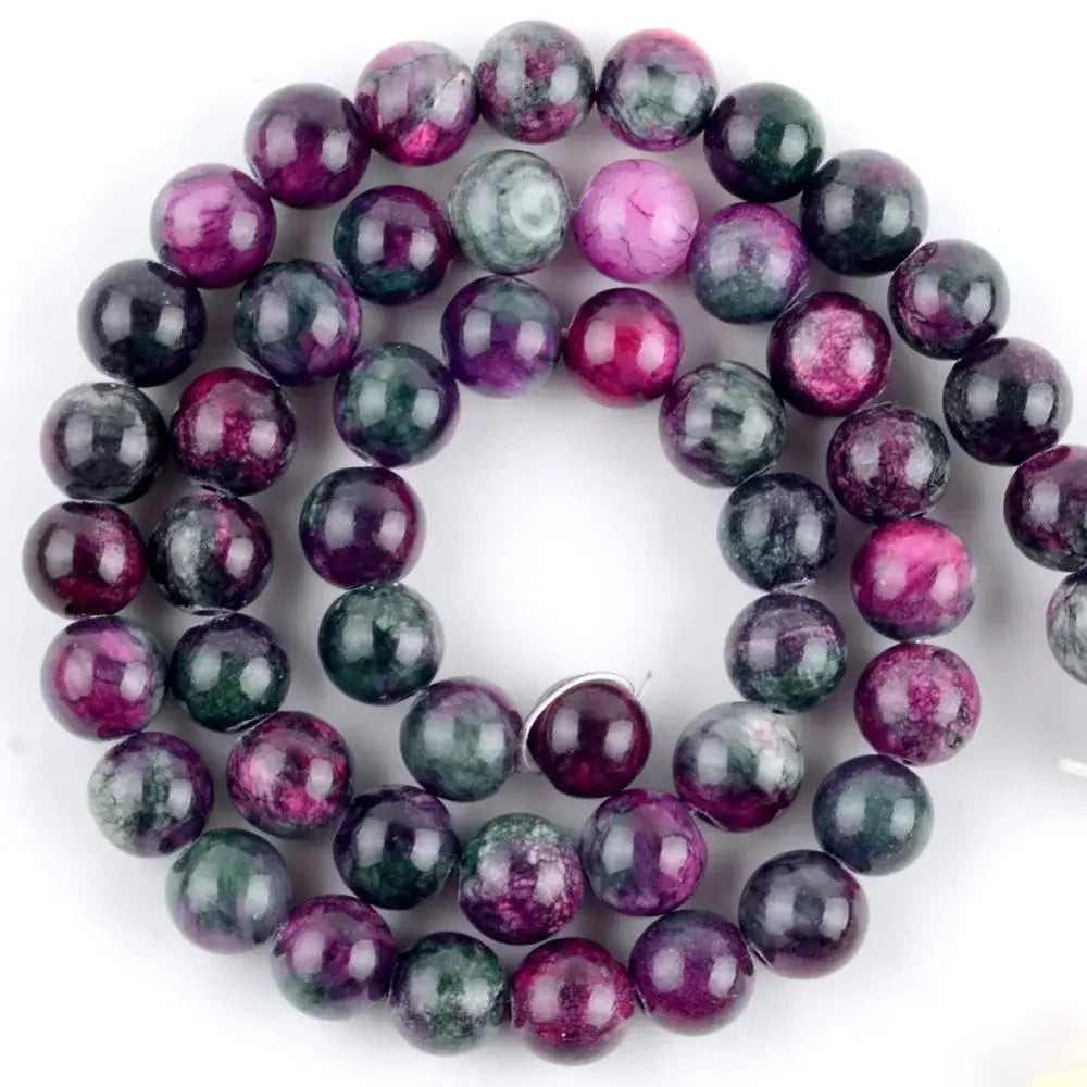 IYKWIM Natural Round Bead Mix Tiger Eye Amazonite Lava Turquoise
