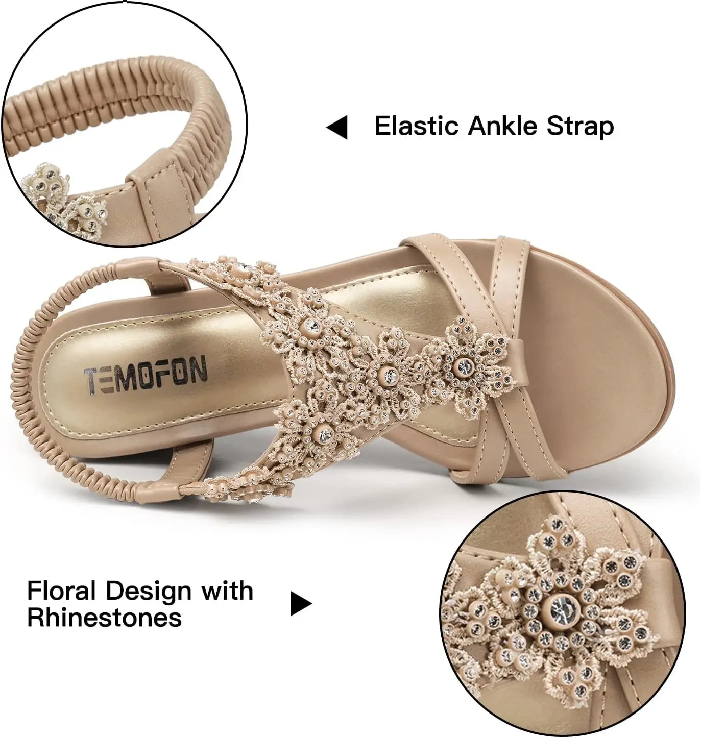 Sandal Wedge Flower Design