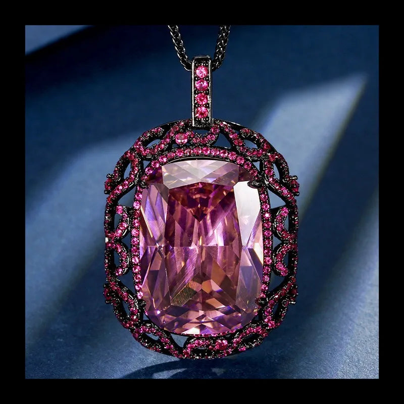 Copper Bottom Gold Plated Pendant Necklace With Zircon