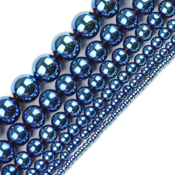 HGKLBB Round Hematite Beads Plated Natural for Jewelry Making DIY