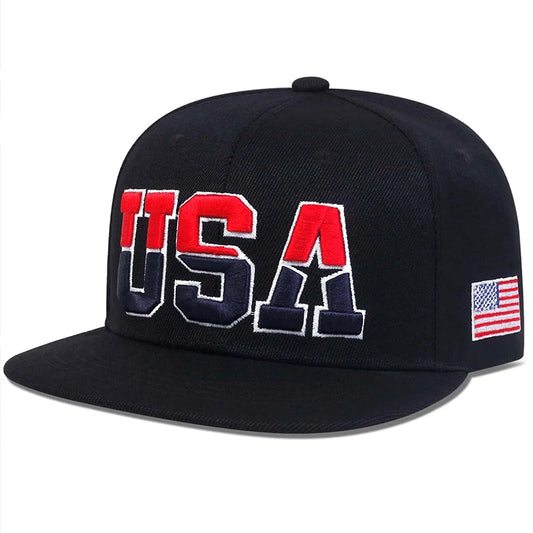 Unisex USA Letter Embroidered Hip Hop Hat Adjustable Polyester Outdoor