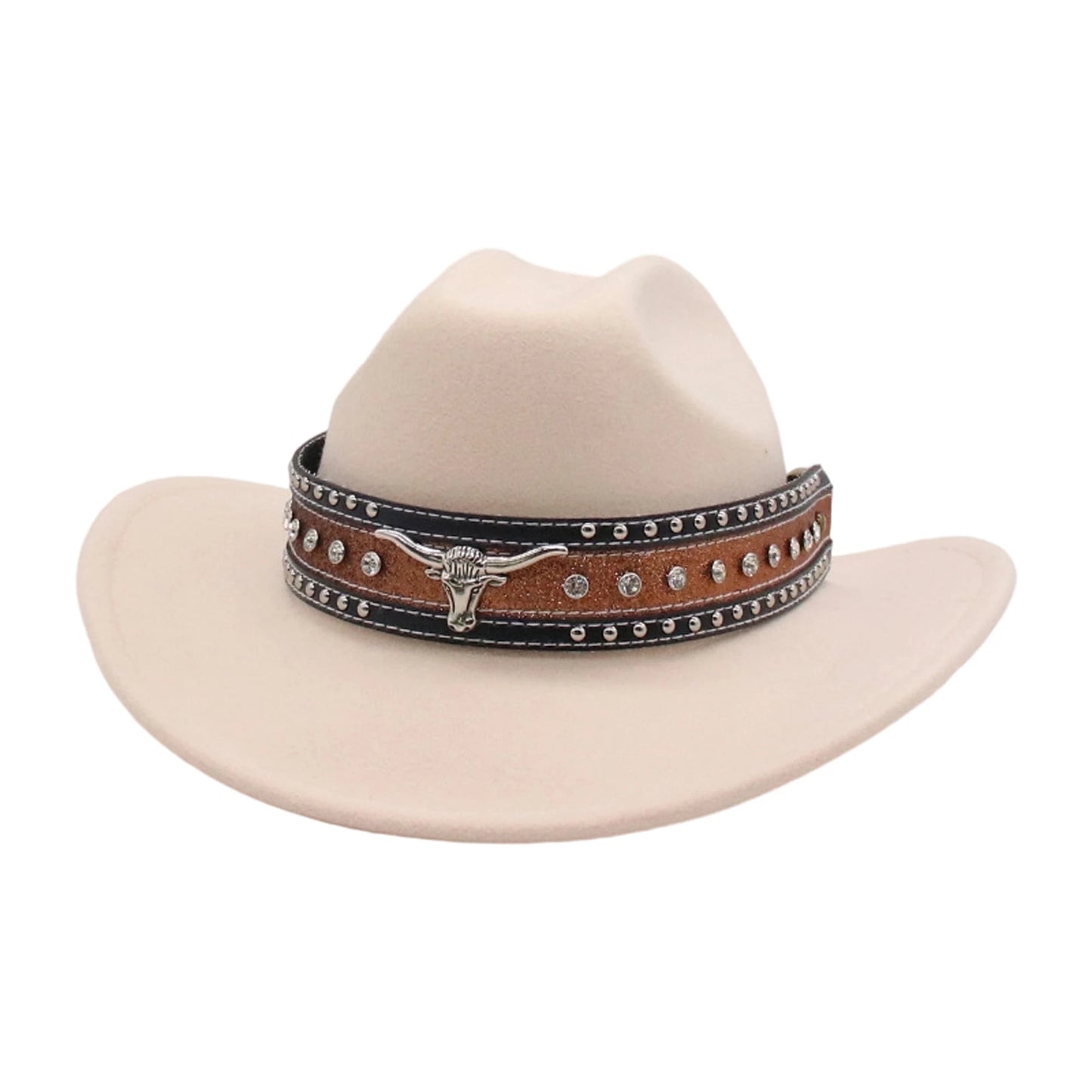 Hat Fashion Rhinestone Wide Brim Cowboy