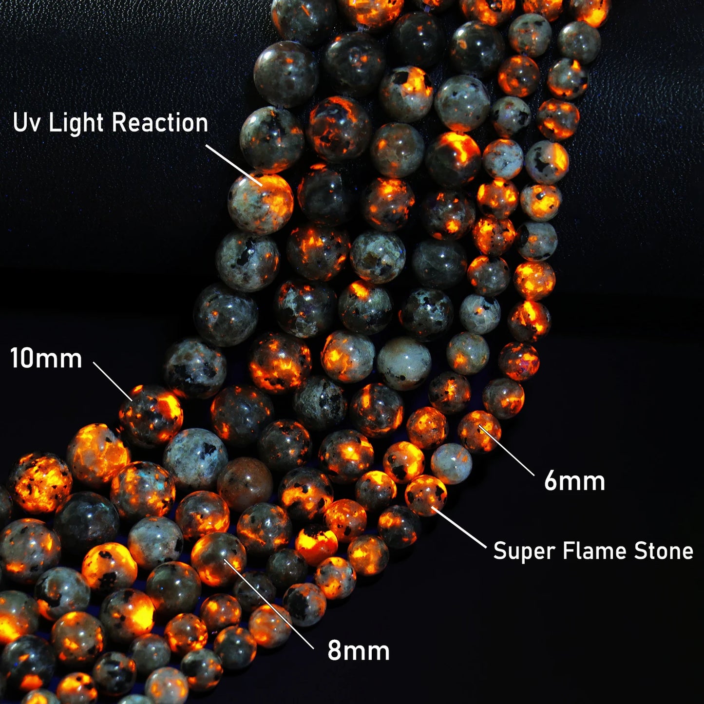 Natural Stone Round Beads Yooperlite Fire Sodalite Loose Spacer Beads