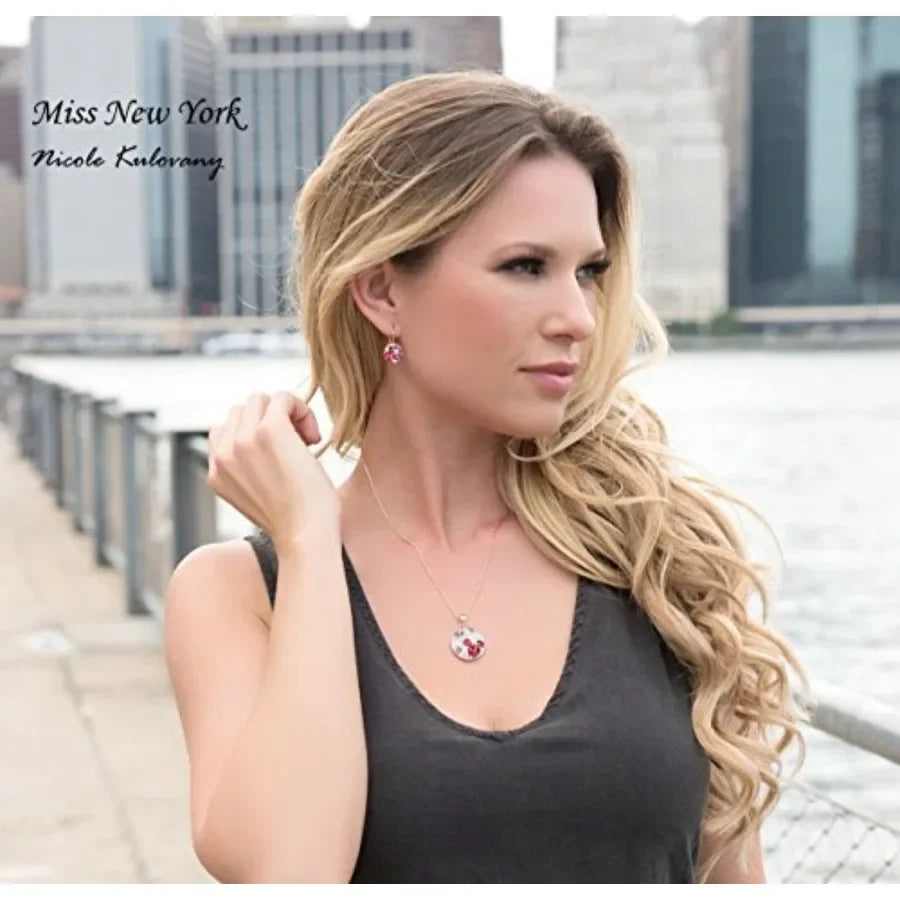 Ocean Bubble Women's Crystal Jewelry Set Necklace And Earrings
