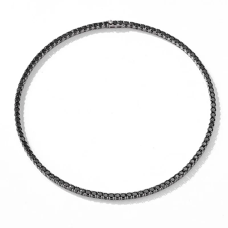 925 Necklace SMYOUE Moissanite Tennis Round Cut