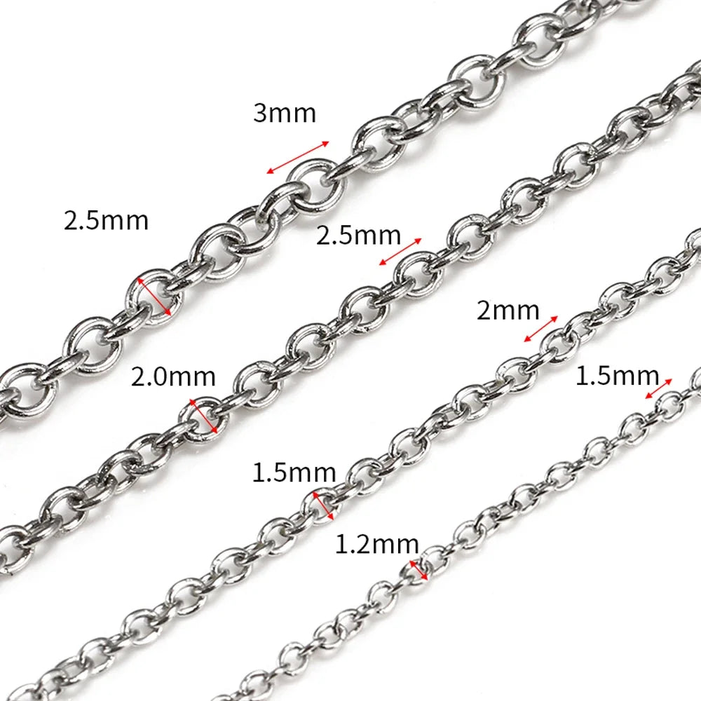 Stainless Steel O Shape Cable Chain Roll For Jewelry Making