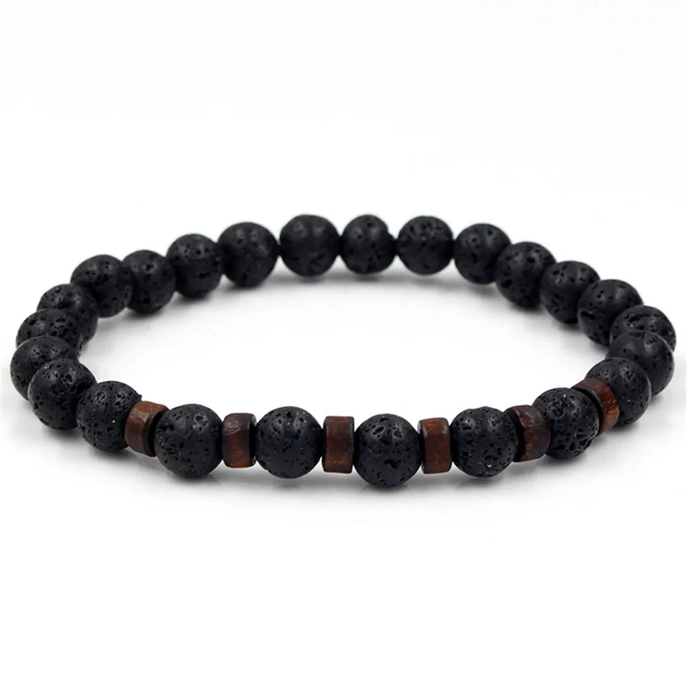 Volcanic Stone Bracelet For Men Women Tibetan Buddha