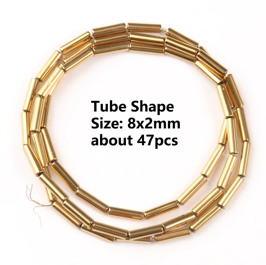GMB724 Real Gold Plated Hematite Beads Irregular Heart Cube Rondelle