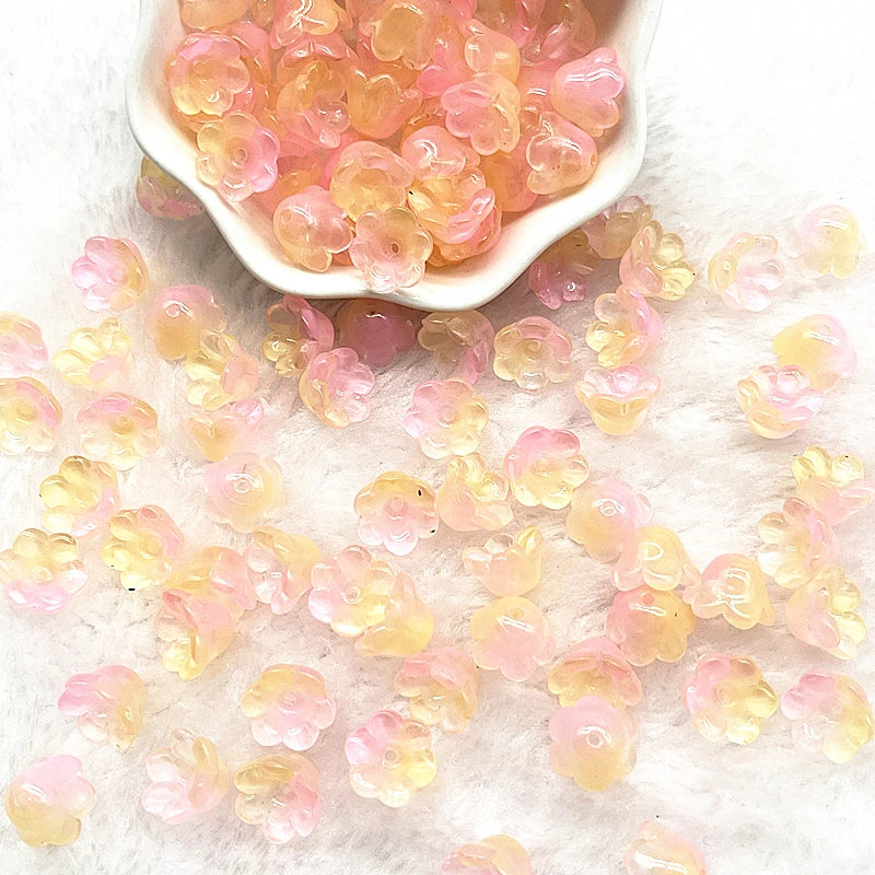 HWYCRRGT Glass Lampwork Beads Caps For Jewelry Making DIY Bracelets Hairpins