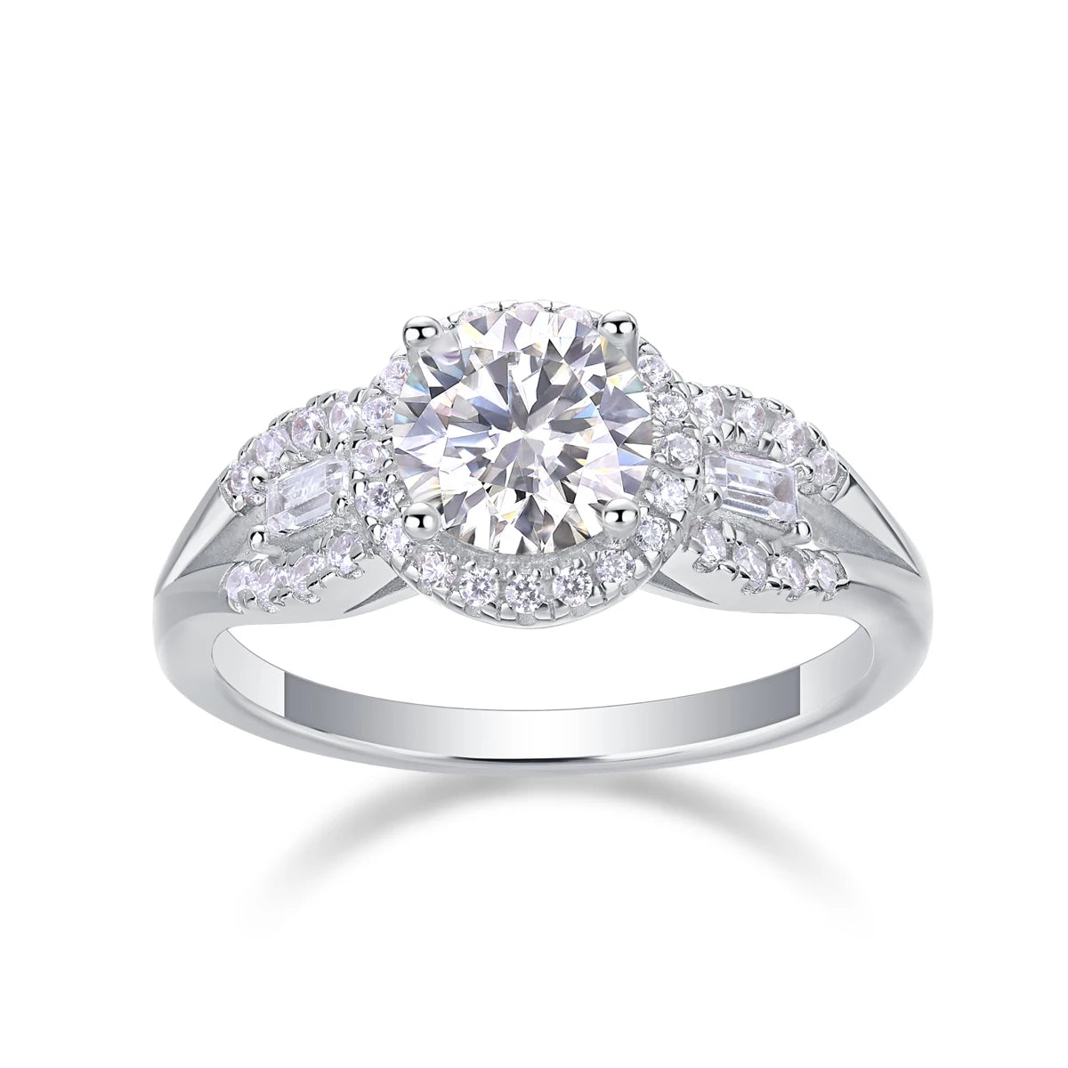 Moissanite Diamond Silver Band