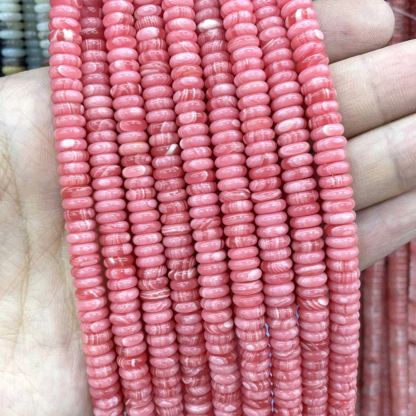 Natural Stone Bead Spacers Quartz Jasper Agate Flat Round
