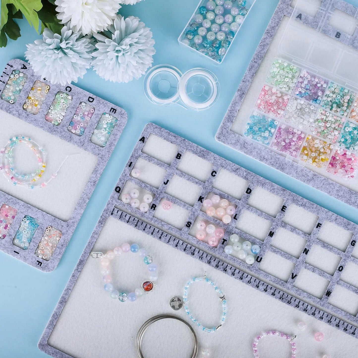 NIUPIKAH Bead Mat Tray for Jewelry Making Beading Board