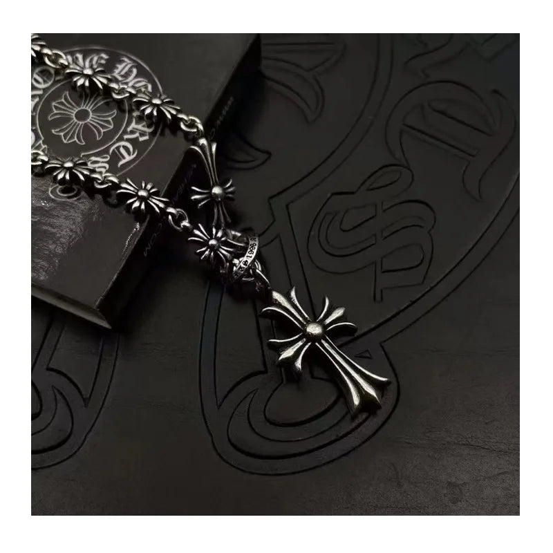 Cross Chain Necklace With Zircon