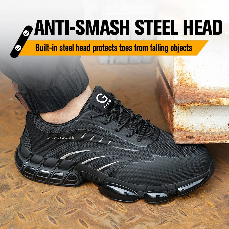 Mens Breathable Lightweight Anti Puncture Safety Shoes For Men