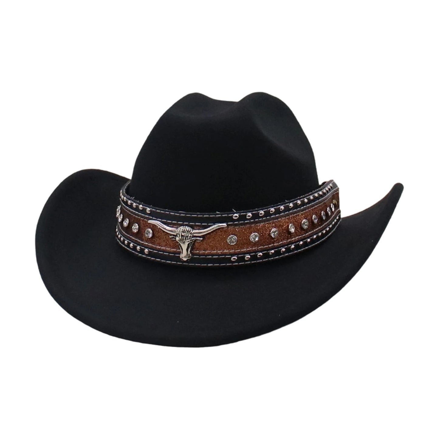 Hat Fashion Rhinestone Wide Brim Cowboy