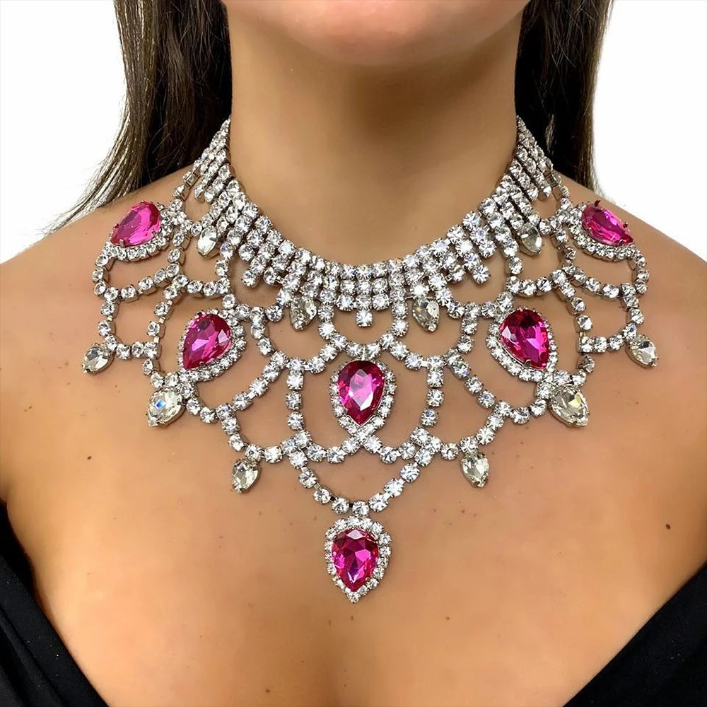 Necklace Rhinestone Water Drop