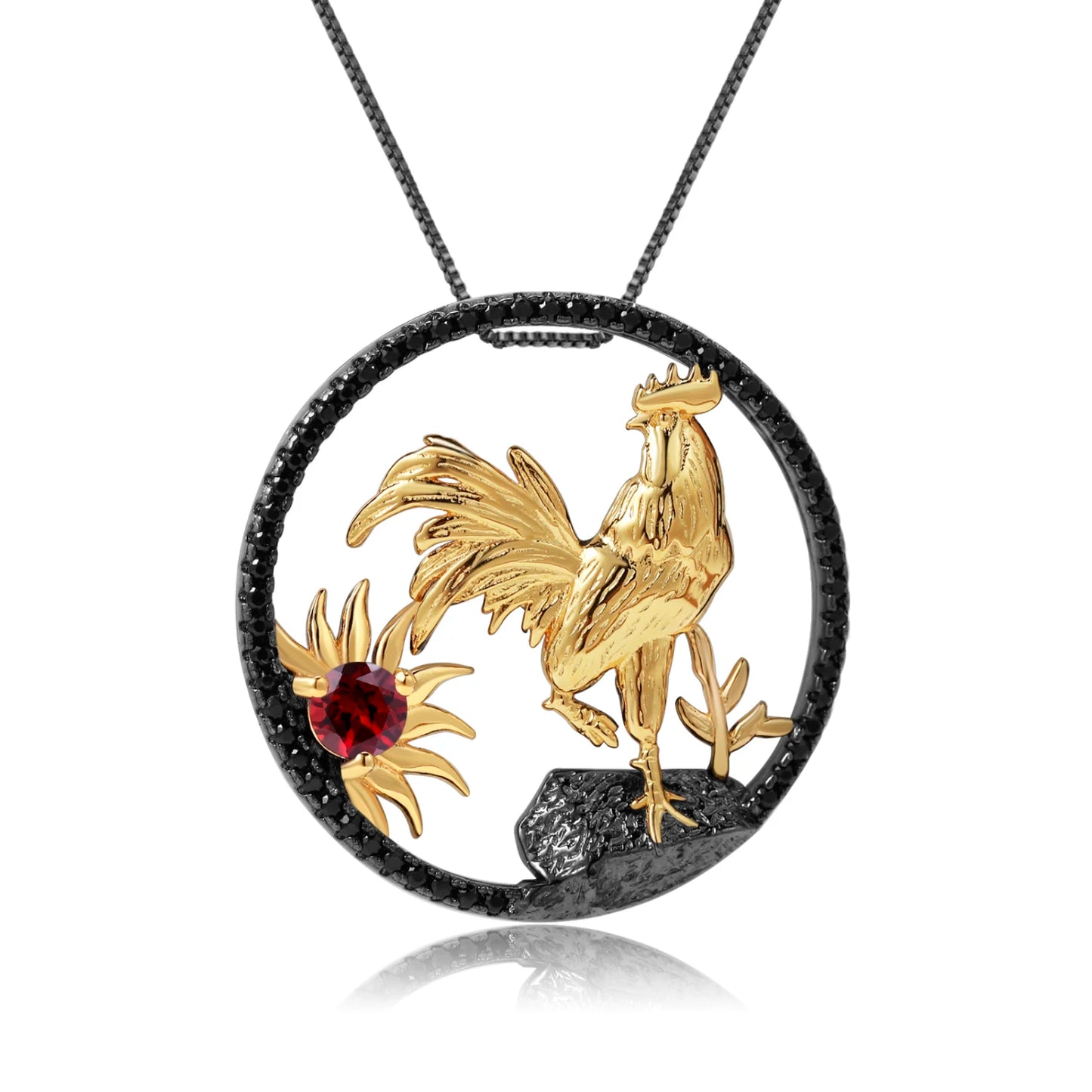 925 Necklace Silver Blue Topaz Dragon Pendant