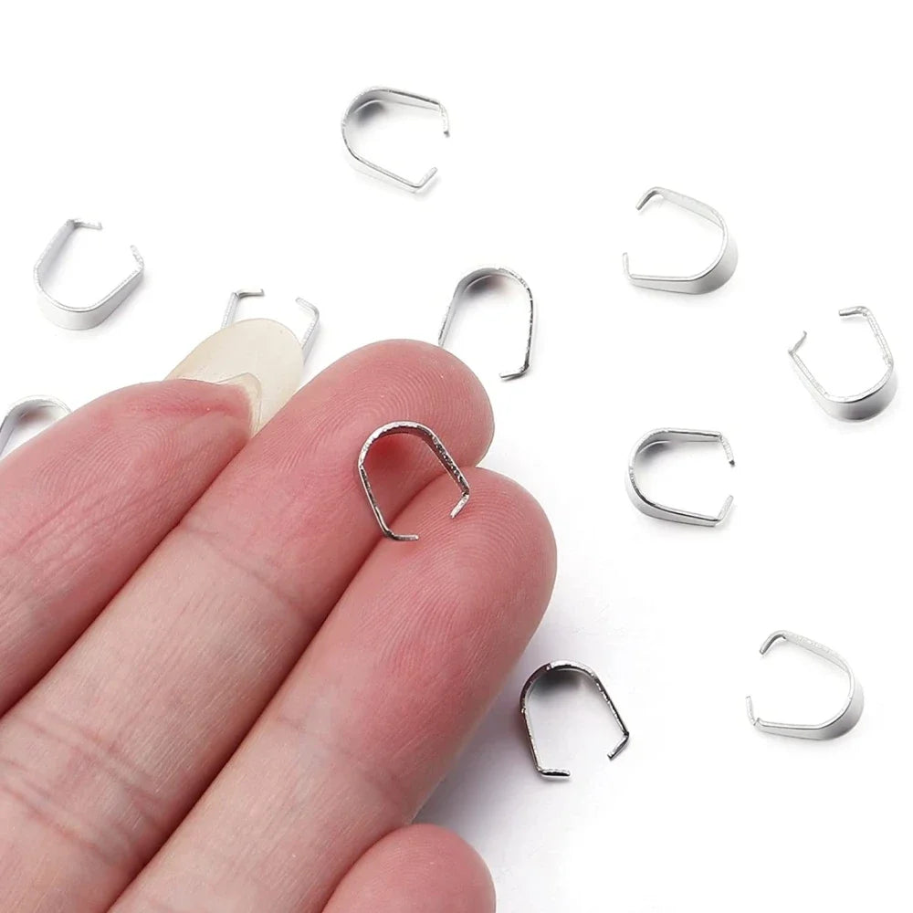 NONECN Stainless Steel Clip Pendant Clasp Melon Seed Buckle