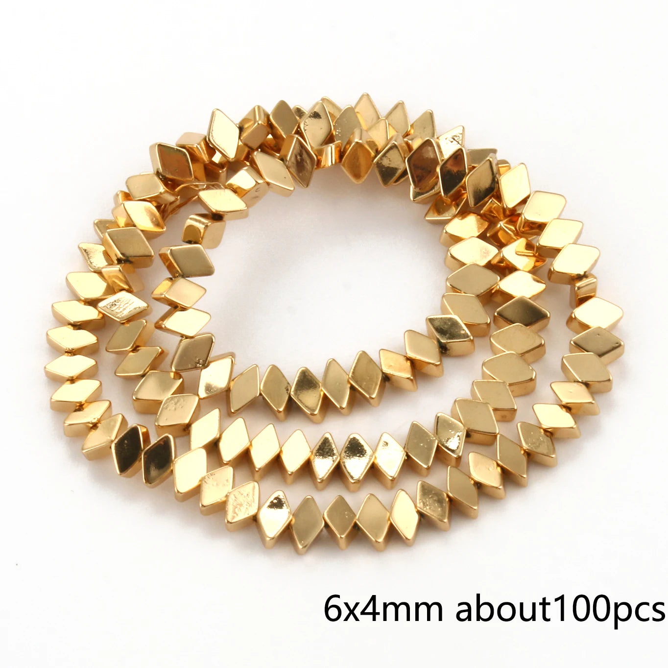 TANANTA Gold Plated Hematite Loose Spacer Beads for Jewelry Making
