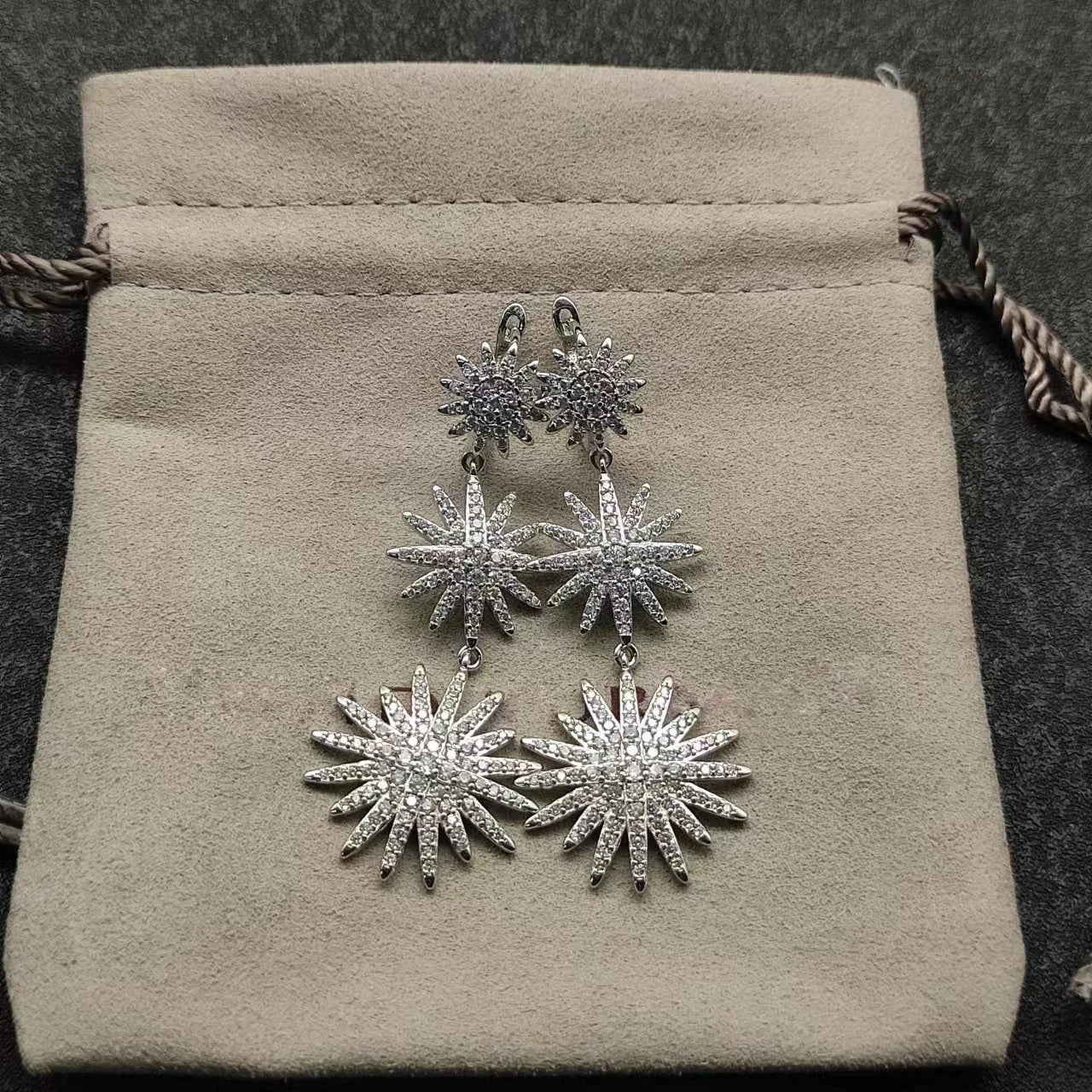 Sterling Silver Zircon Stud Earrings 925