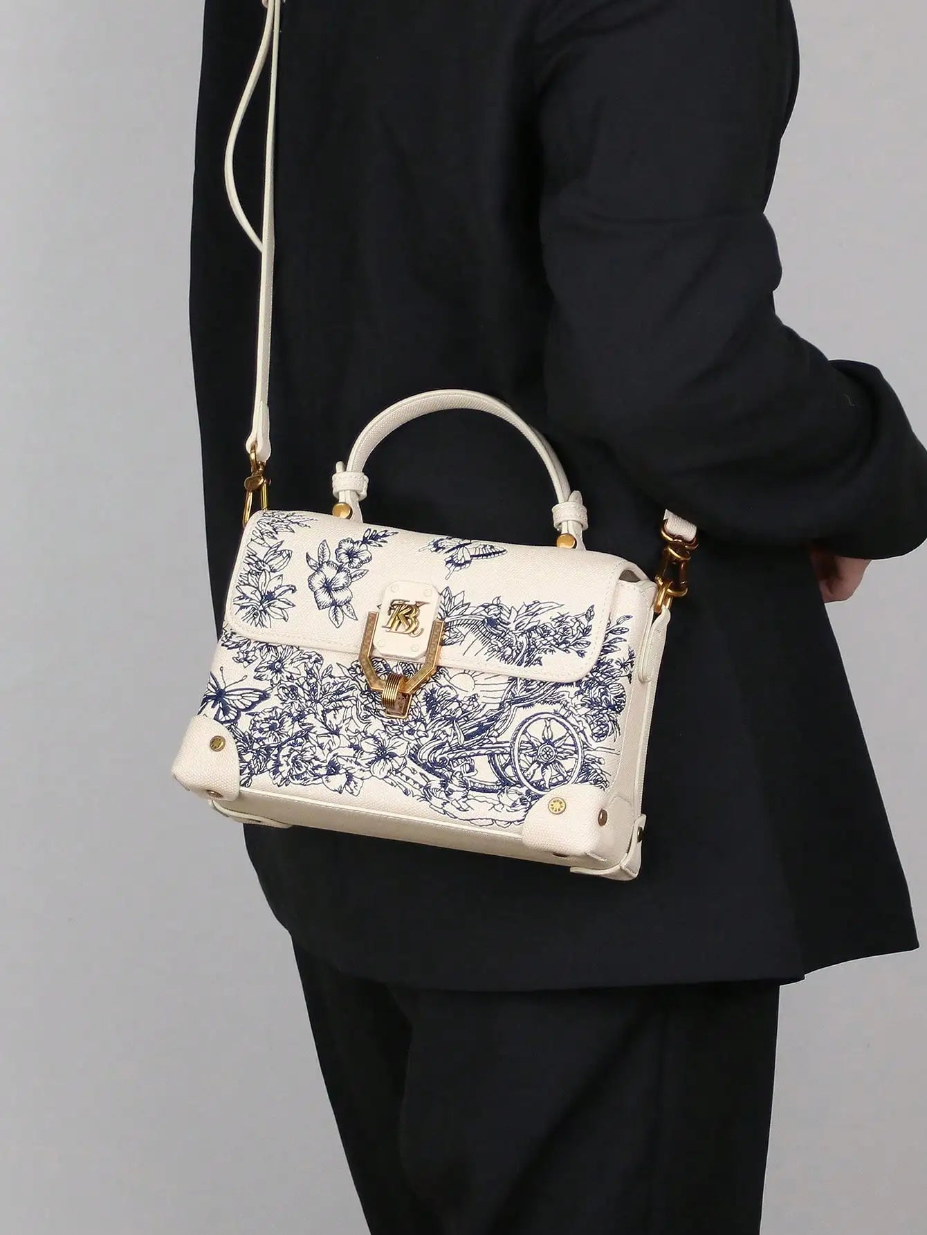 Handbag Leather With Embroidery