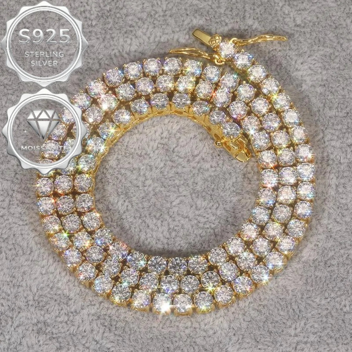 Moissanite Tennis Necklace 925 Sterling Silver Jewelry