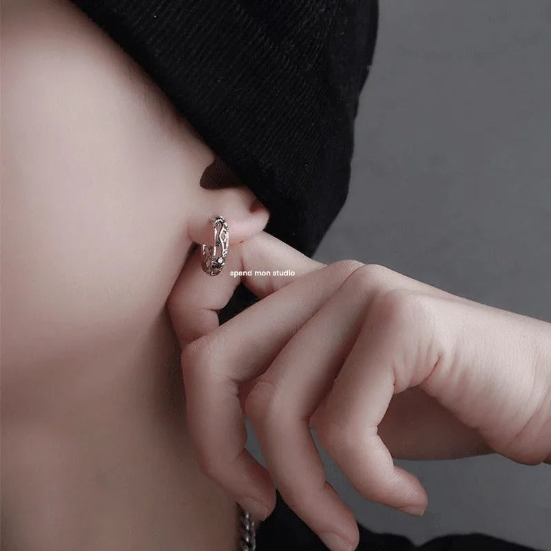 Sterling Silver Dragon Stud Earrings