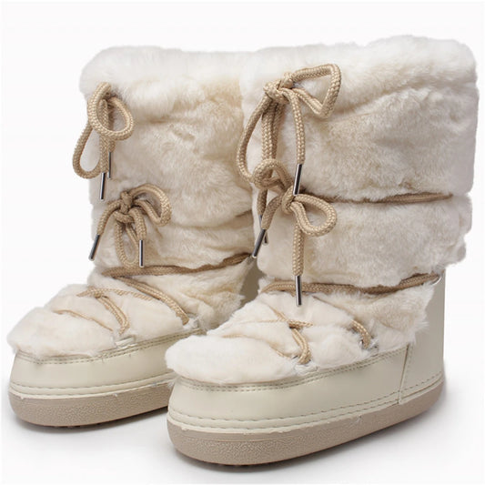 Waterproof Womens Winter Snow Boots Faux Fur Lined Warm Platform