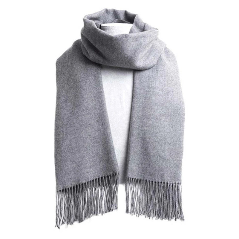 Scarf Wool Winter Warm Cashmere Thickened Tassels