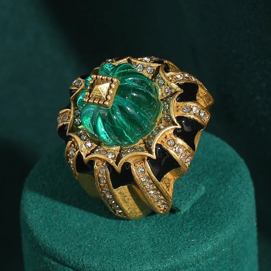 Vintage Ring Love Green Jewelry