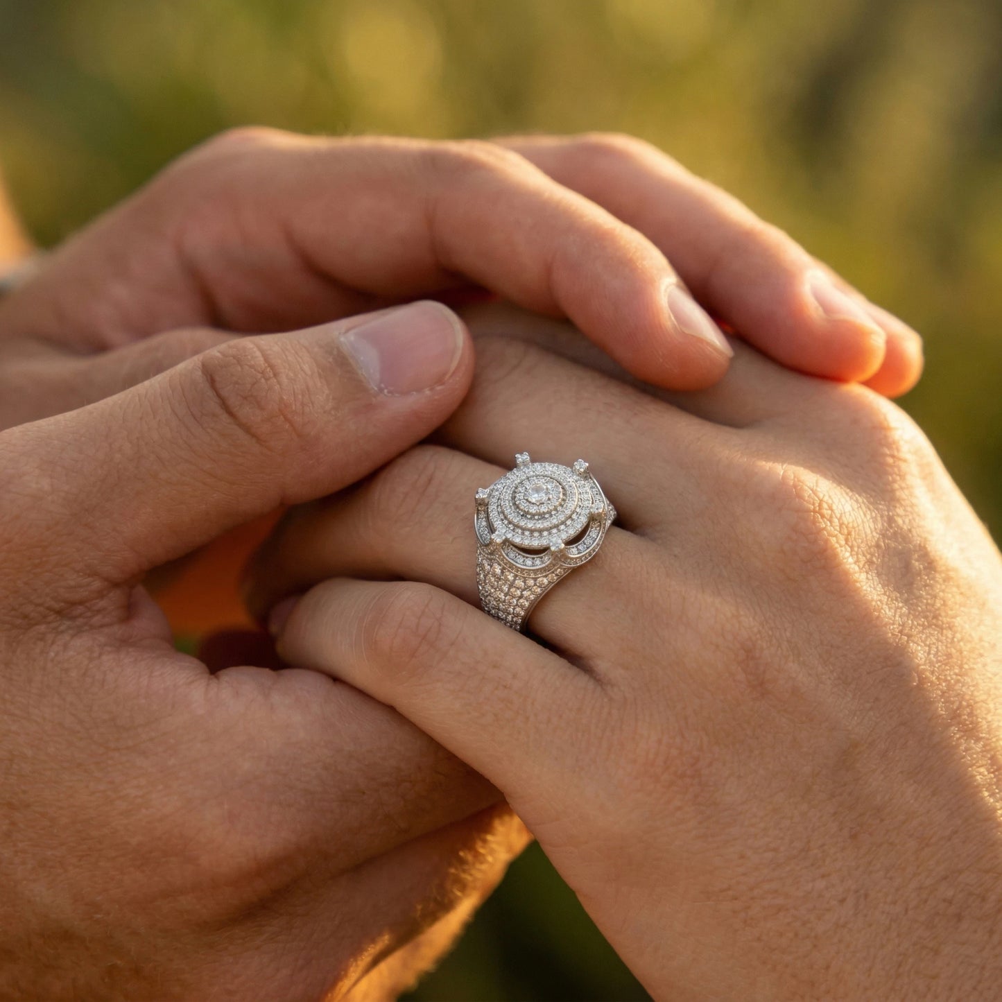 Moissanite Ring Sterling Silver