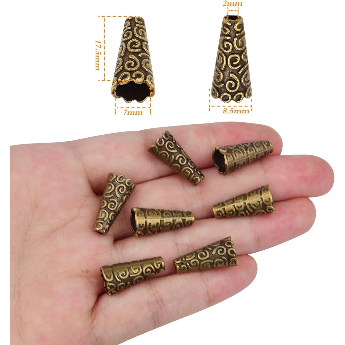 Antique Bronze Bead Caps Tibetan Alloy Cone End Caps 100pcs