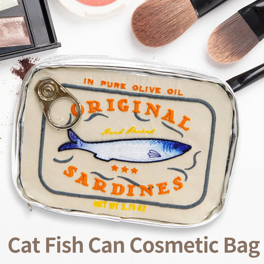 Cute Sardine Can Shape Cosmetic Bag with Large Capacity and Multicolor Options for Travel and Daily Use
