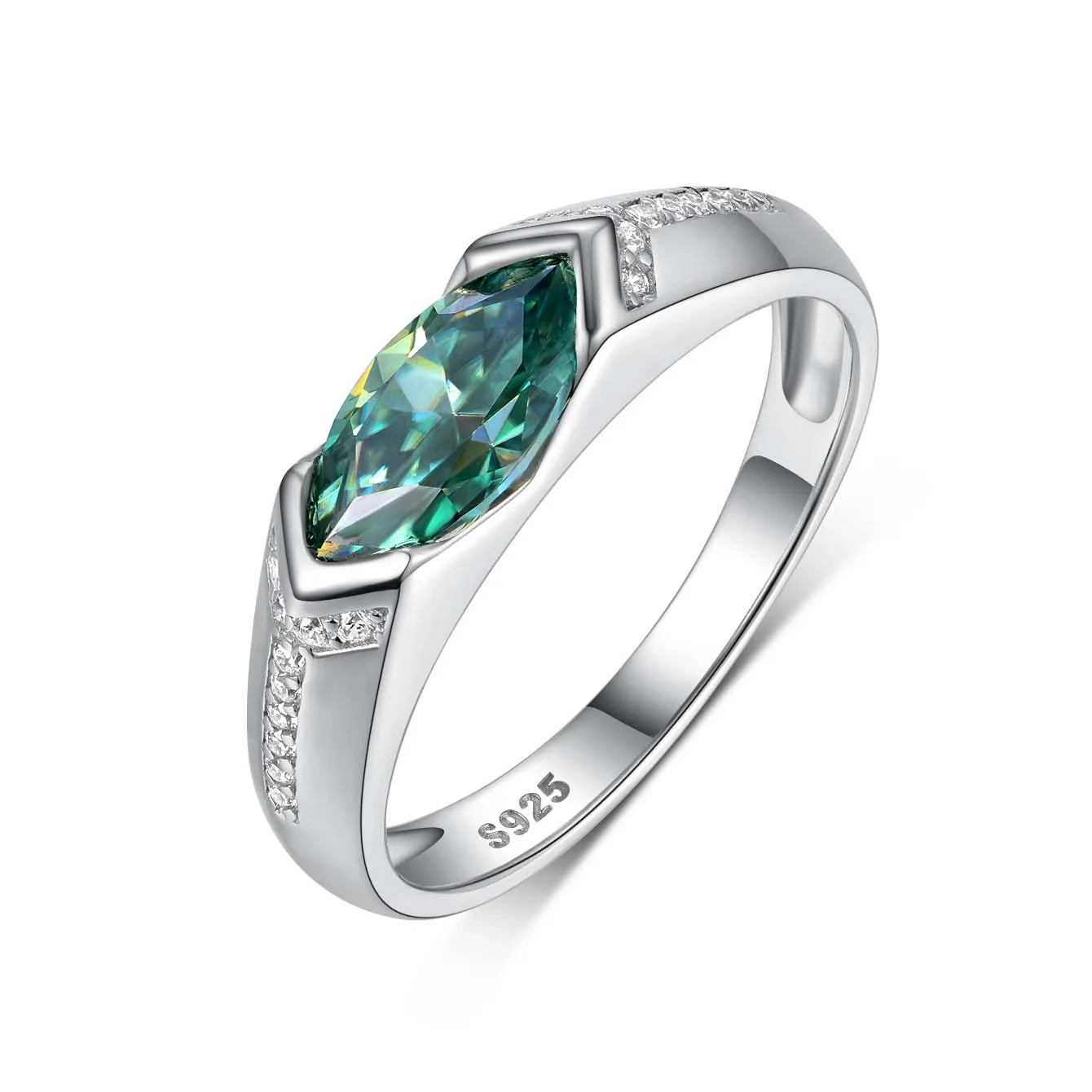 Sterling Silver 925 Moissanite Marquise Ring 1 Carat
