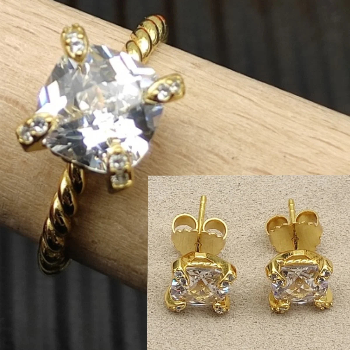 Earring, Ring, Necklace  8mm  Stone Set