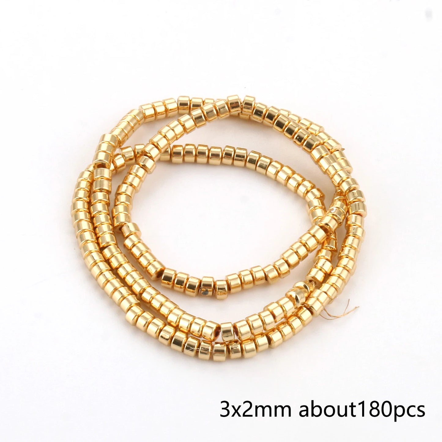 TANANTA Gold Plated Hematite Loose Spacer Beads for Jewelry Making