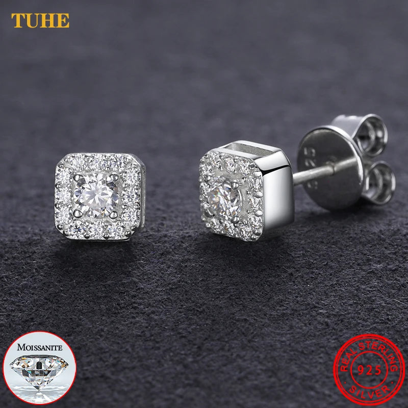 Earrings 925 Sterling Silver Moissanite