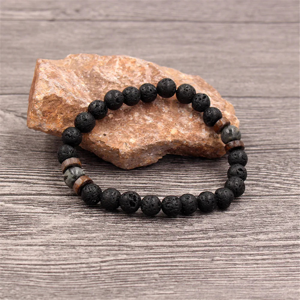 Volcanic Stone Bracelet For Men Women Tibetan Buddha