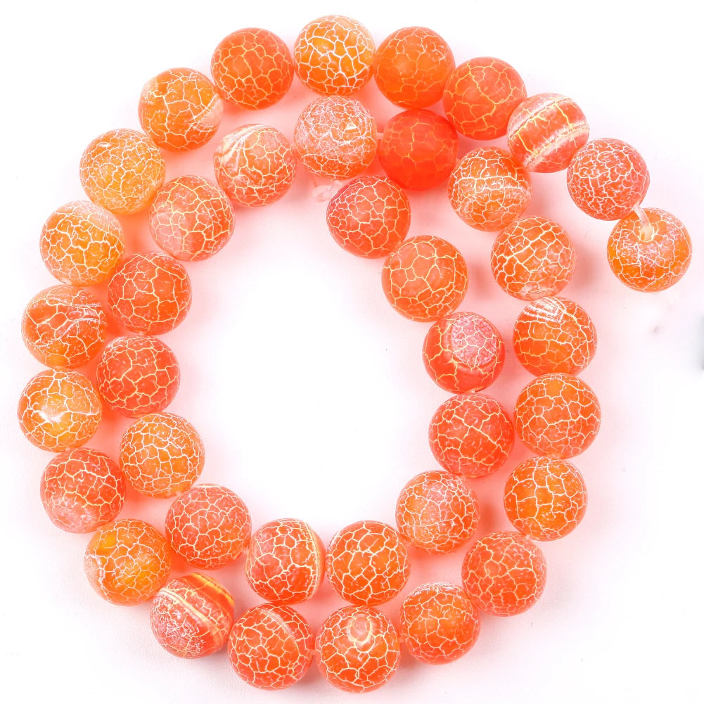 Stone Beads For Jewelry Making Natural Frost Cracked