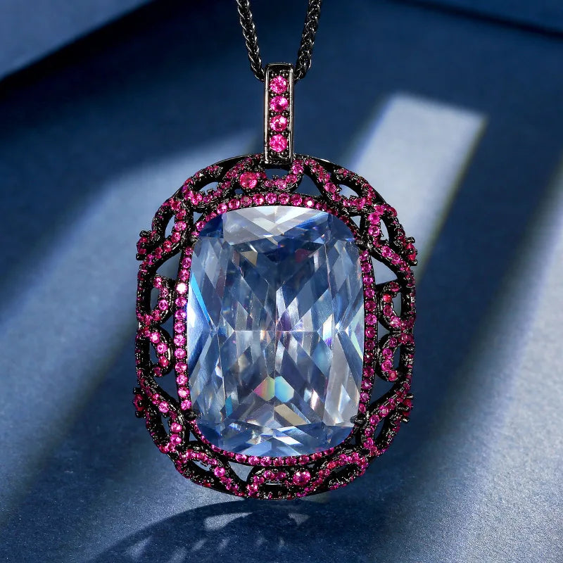 Copper Bottom Gold Plated Pendant Necklace With Zircon