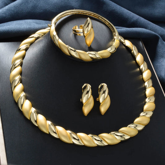 Jewelry Set Dubai Luxury Necklace Ring Earrings Bracelet