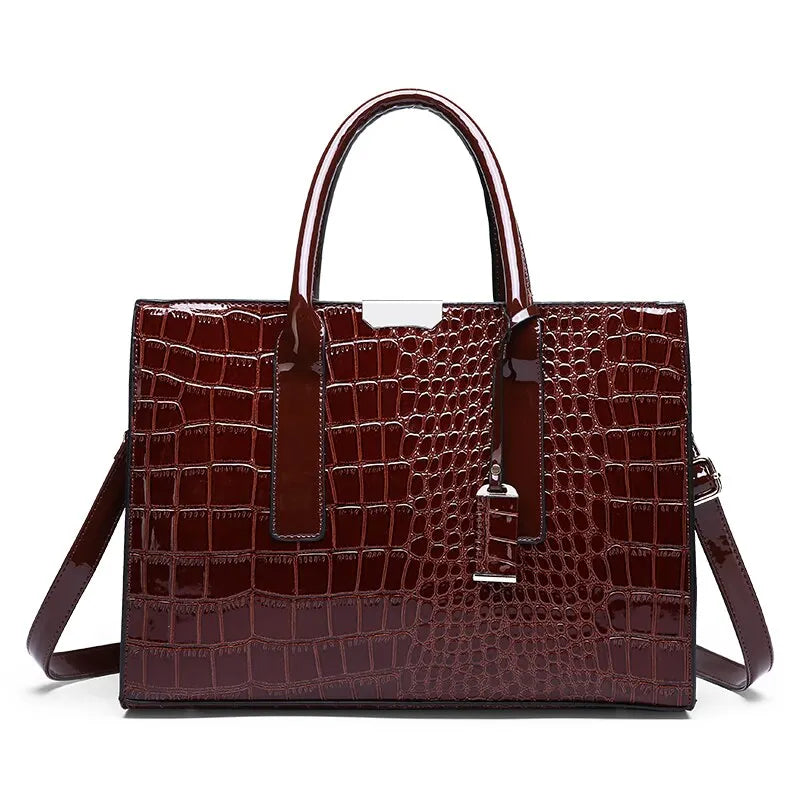JILL MILLCN Crocodile Print Women Tote Bag With Adjustable Strap