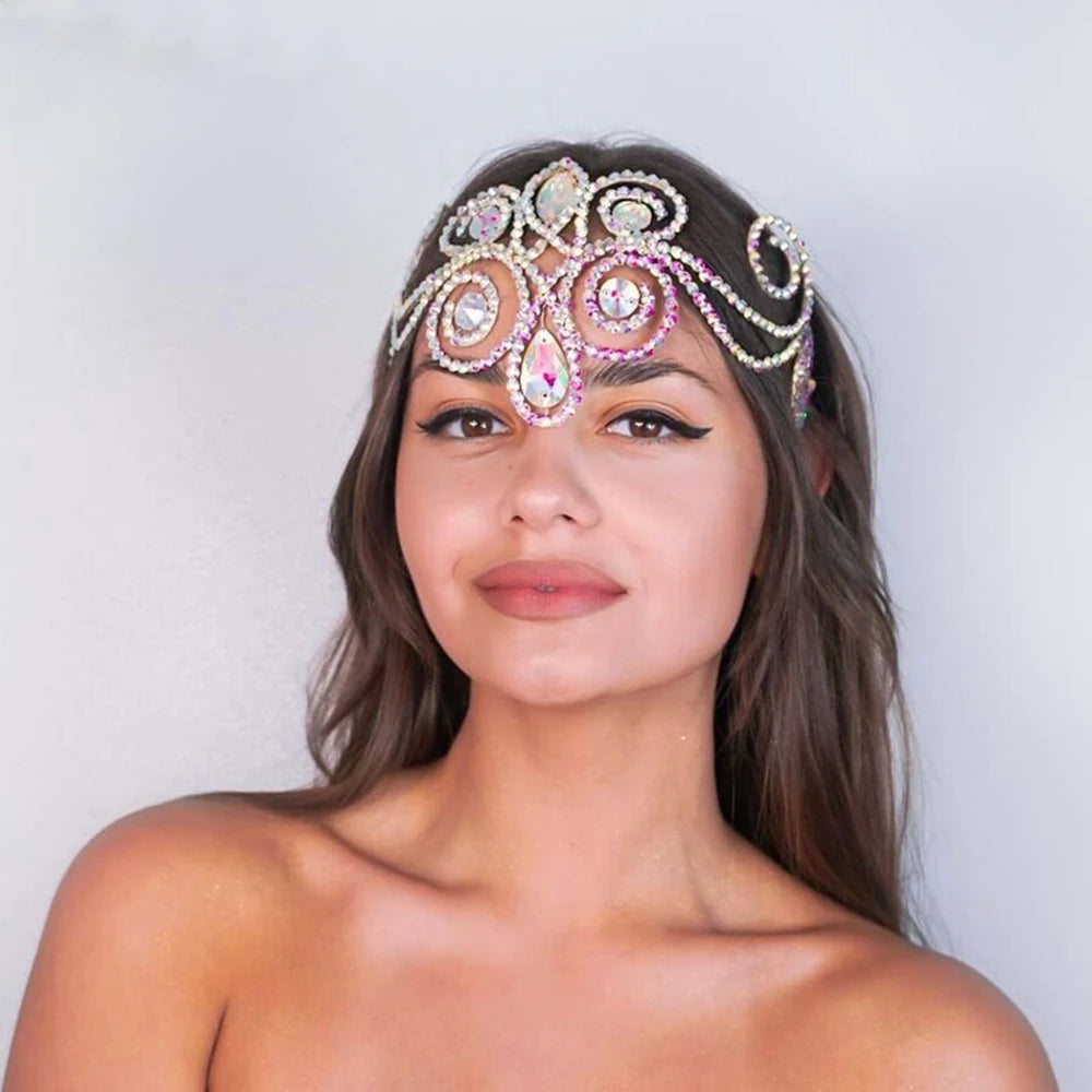 Forehead Chain Headwear Rhinestone Tiara