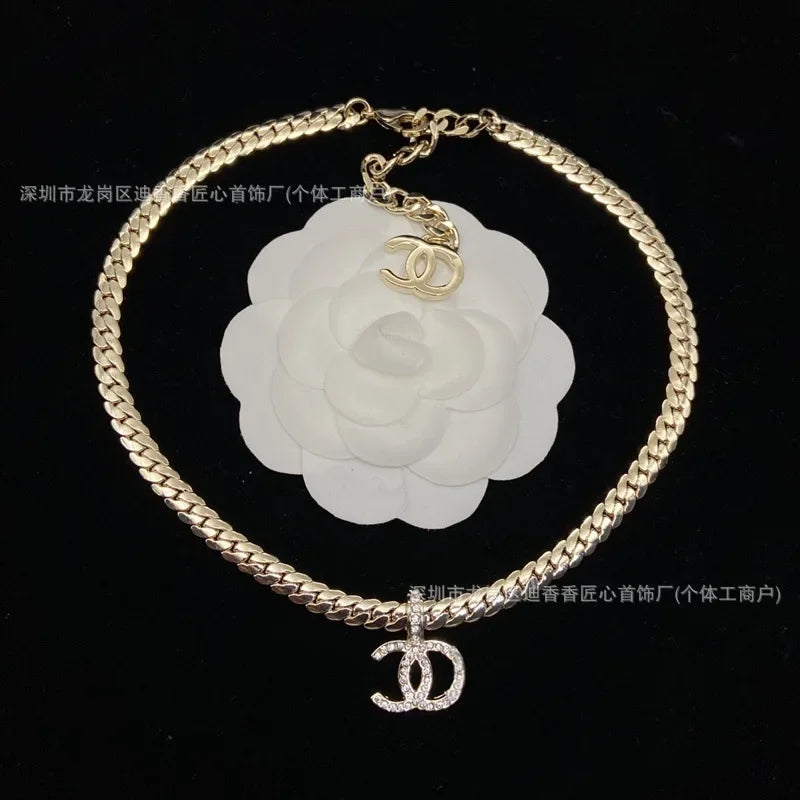 Necklace  Classic Short Snake Chain Diamond Zircon