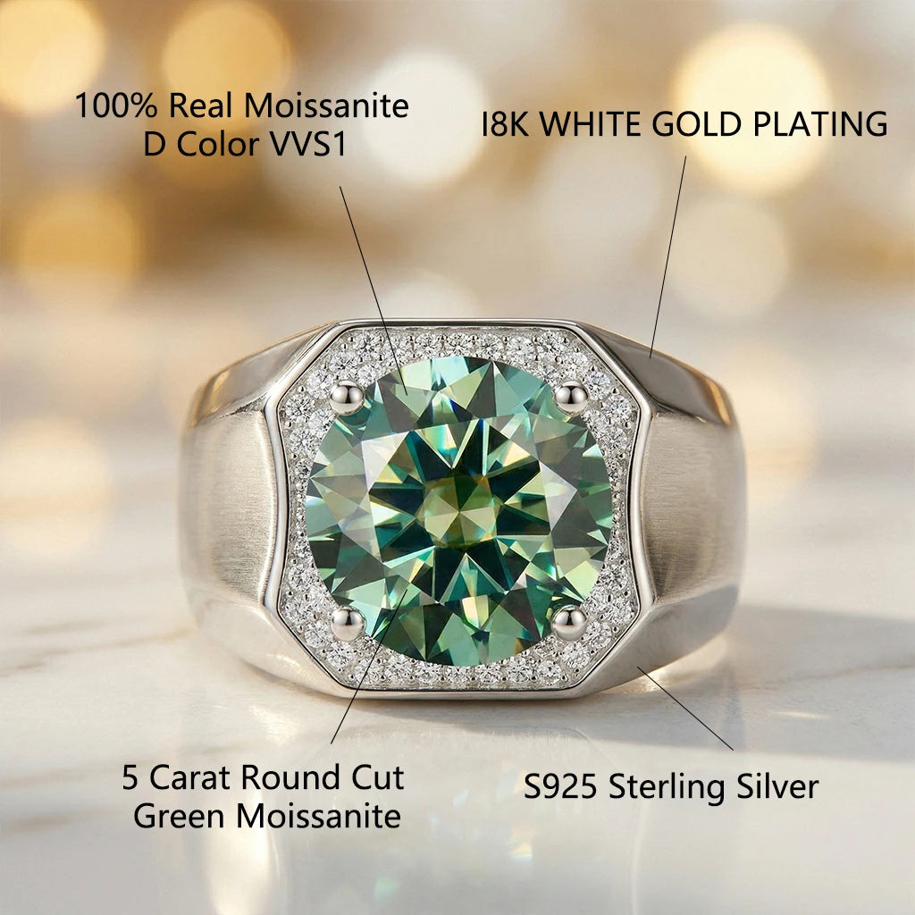 Moissanite Ring S925 Sterling Silver GRA Certified