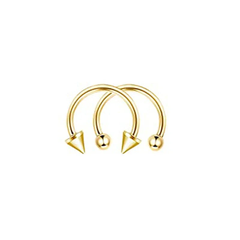 Stainless Steel Nose Hoop and Septum Ring Set 2pcs