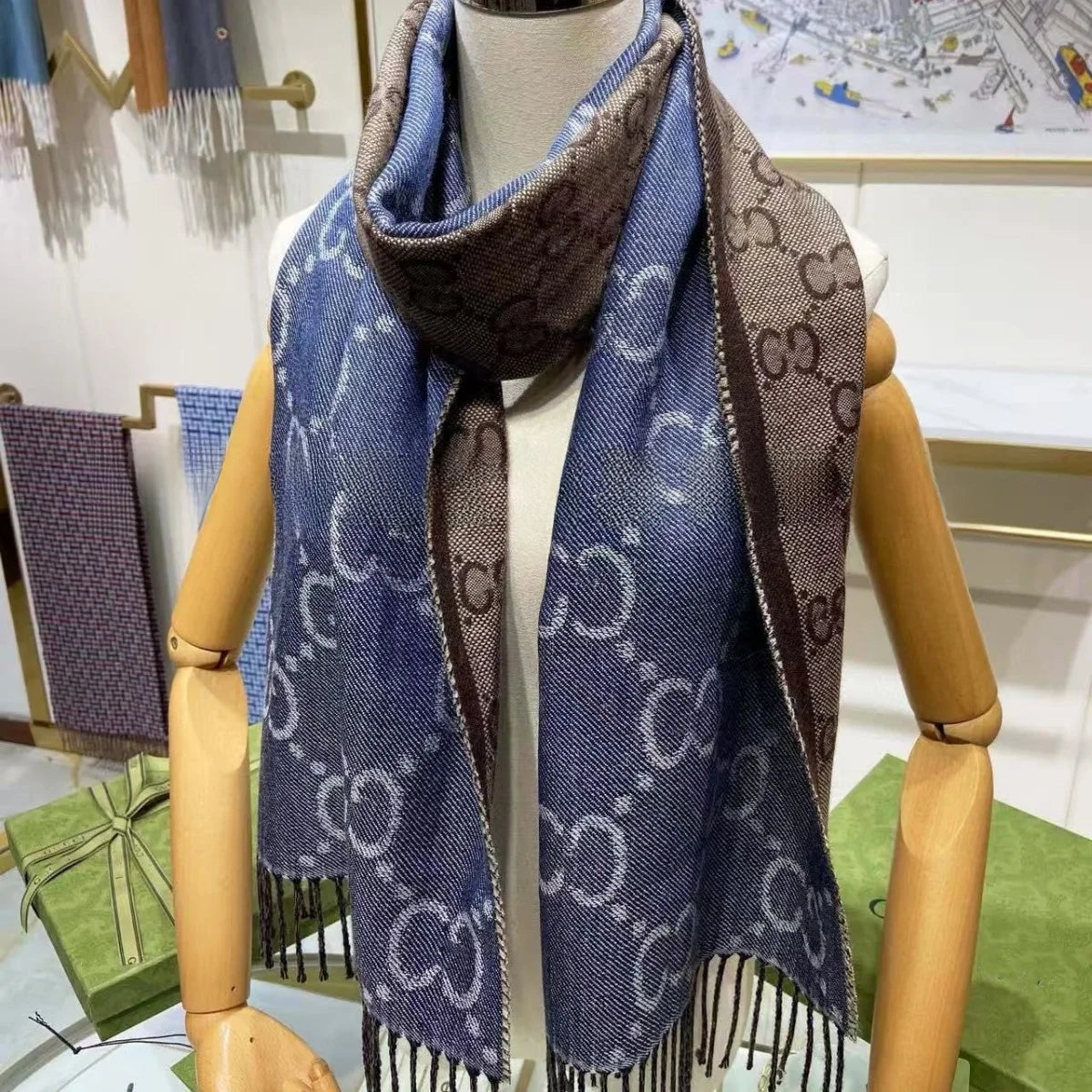 Cashmere Imitation Scarf Winter Tassel Shawl