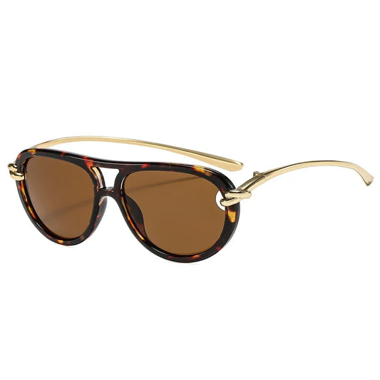 Popular Fashion Double Bridges Pilot Sunglasses For Women