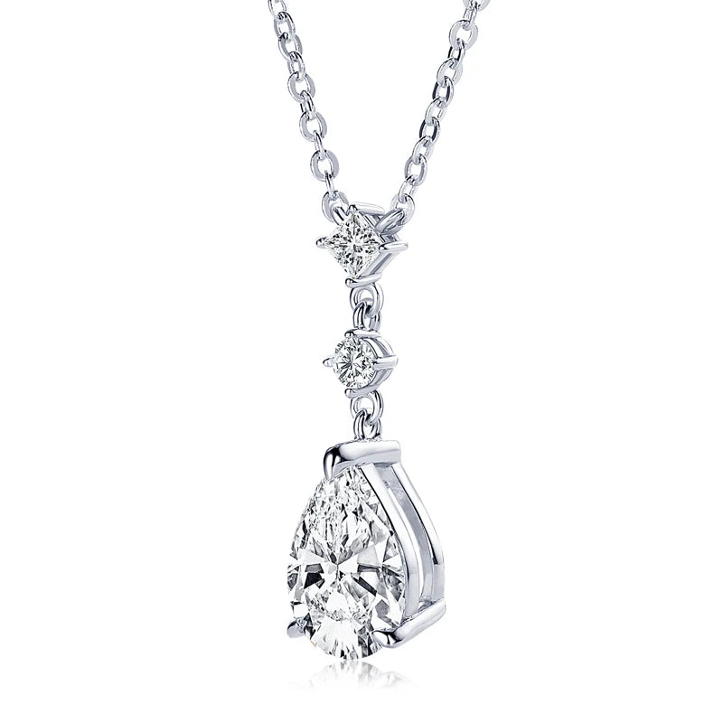 Necklace Waterdrop 925 Sterling Silver Moissanite Pendant