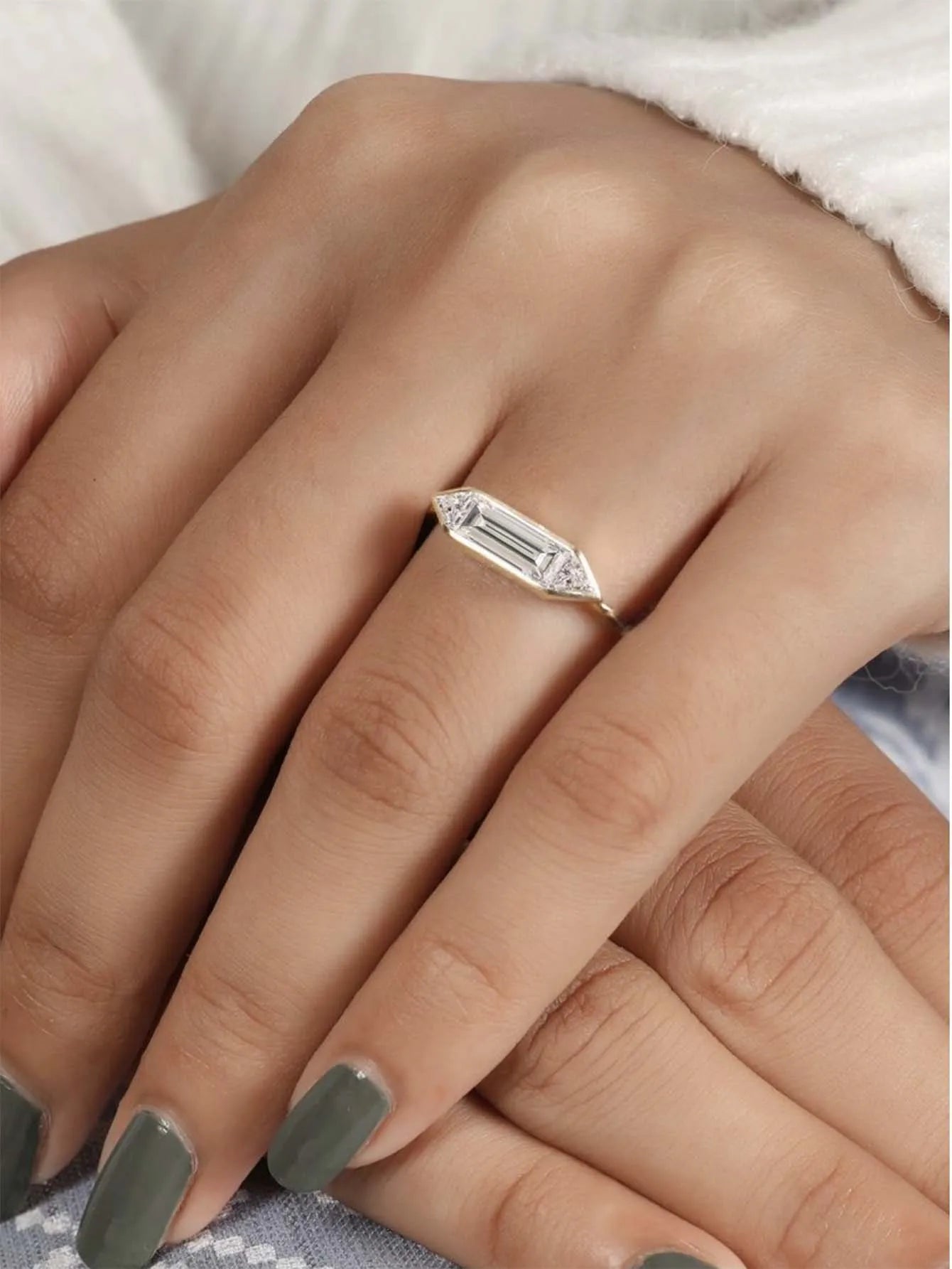 925 Silver Moissanite Ring Fine Jewelry Unisex Gift Idea
